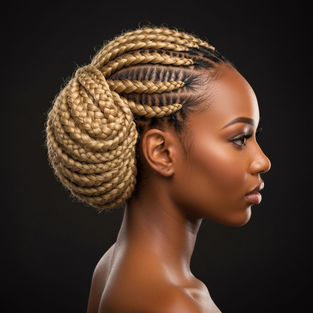 Elegant updo with braids